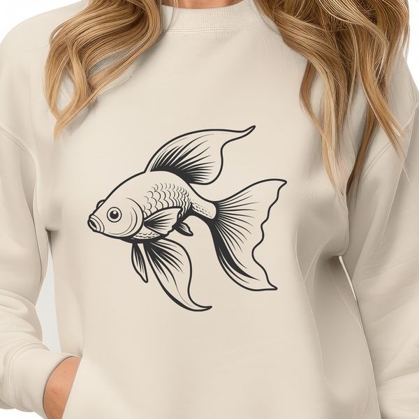 A colorful illustration of a goldfish, suitable for use in vector graphics designs.