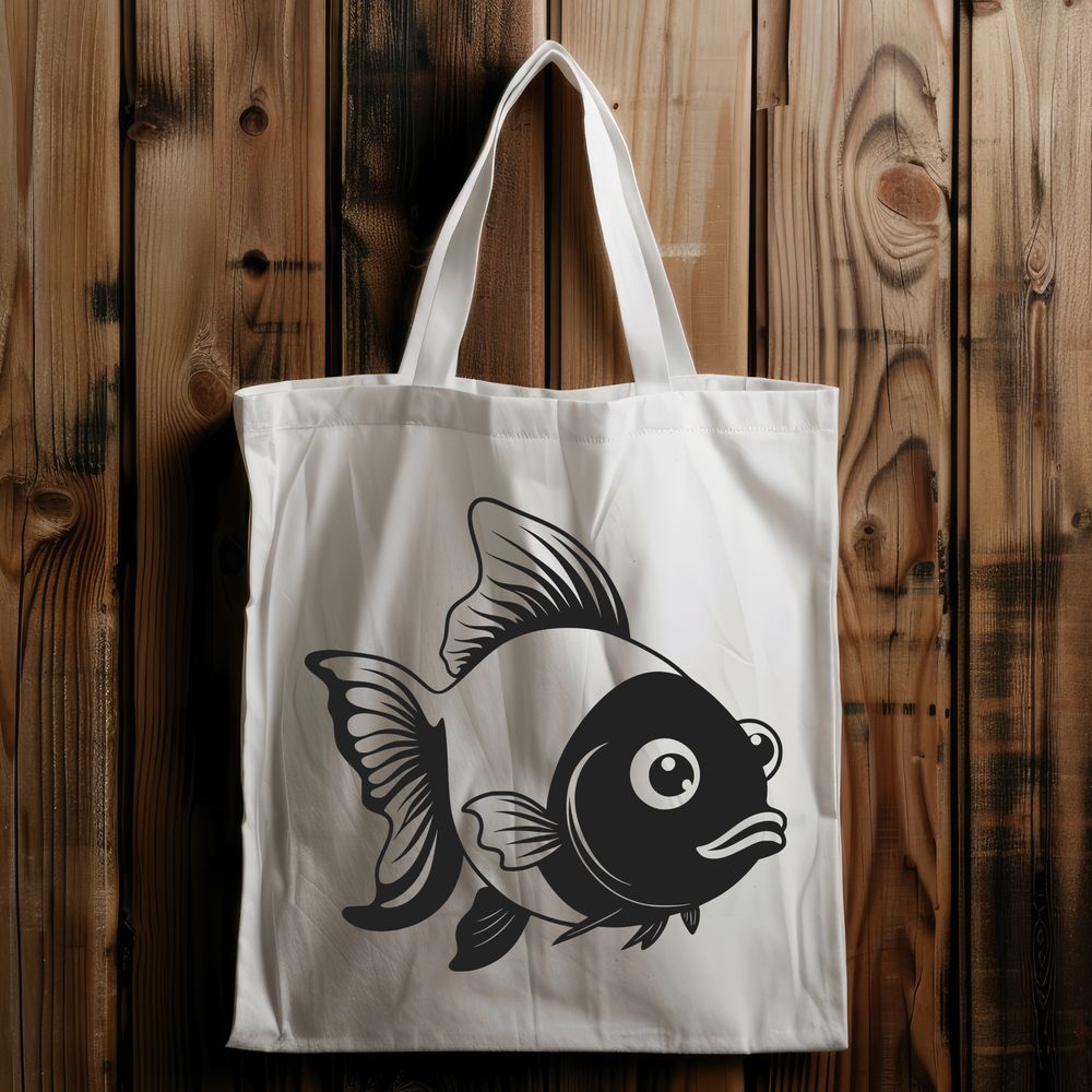Swimsome Goldfish Illustration A detailed illustration of a goldfish swimming in water.