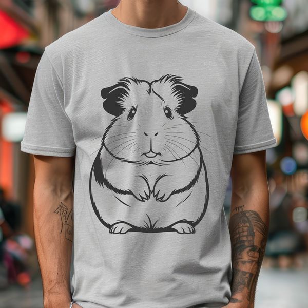 Free SVG Pet Graphic Design Illustrated Guinea Pig graphic in vector format, suitable for digital cutting machines and design projects.