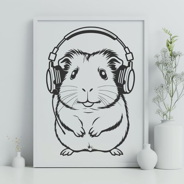 Cute Guinea Pig Illustration for Vector Designs A digital illustration of a guinea pig suitable for vector art and clip art designs.
