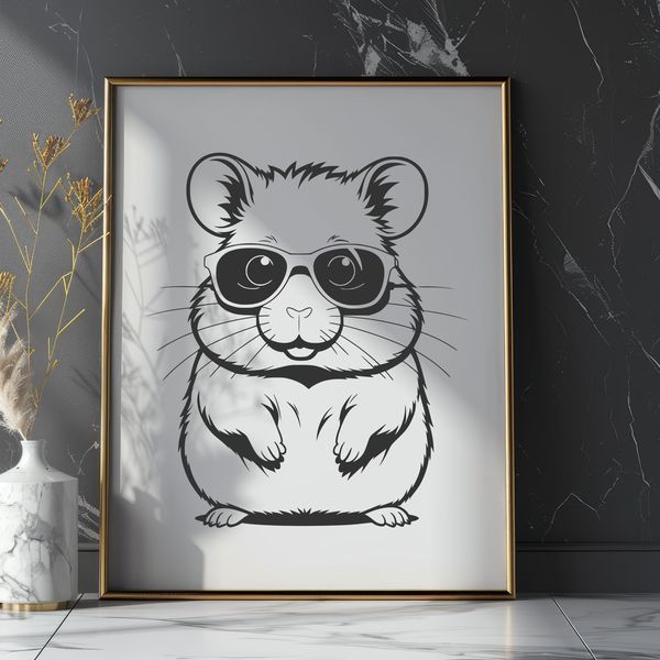 Simple Hamster SVG Icon A digital illustration of a hamster in a simple design, suitable for various applications.