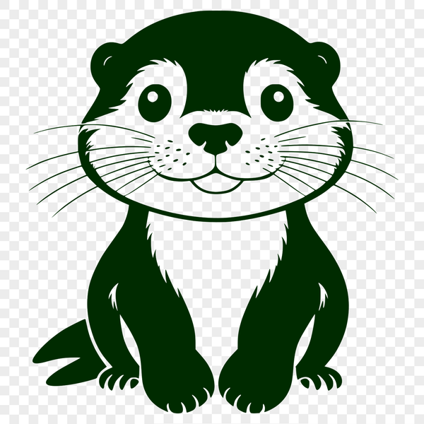 A digital illustration of a mammal known as an otter in a simple, vector format.