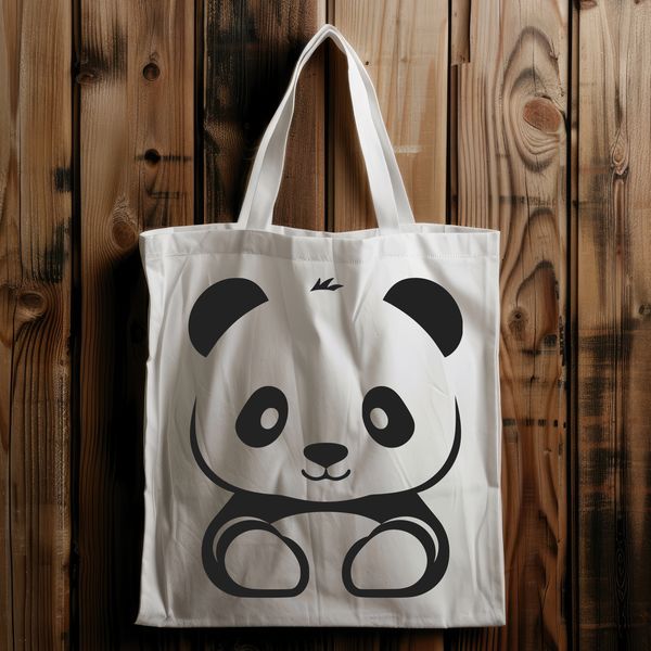 A vector illustration of a black-and-white giant panda standing on its hind legs.