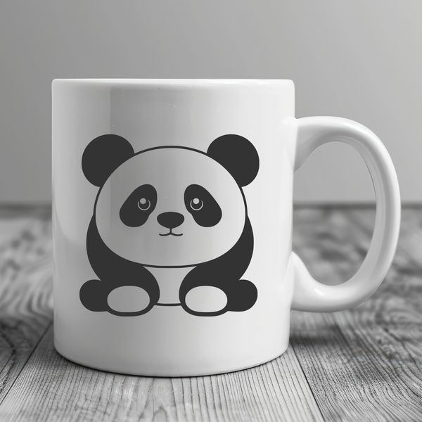 Close-up illustration of a cute giant panda bear in its natural habitat.
