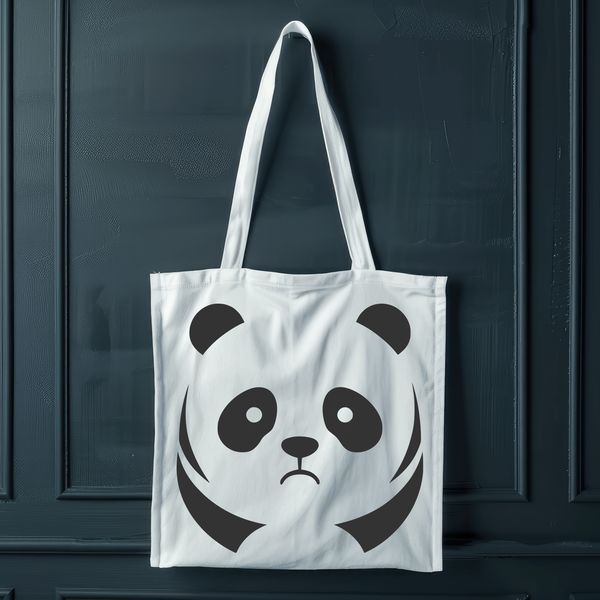Vector Panda Design Art An SVG vector graphic design of a panda with distinctive markings on its fur.