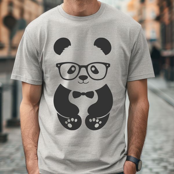 Panda Wearing Cool Shades A cartoon panda wearing glasses sits in a relaxed pose.