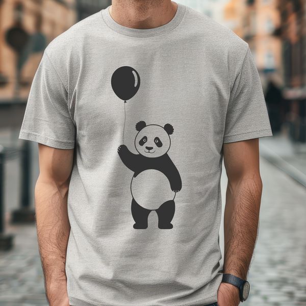 Playful Panda Vector Art A black-and-white illustration of a panda bear in a playful pose, suitable for various design purposes.