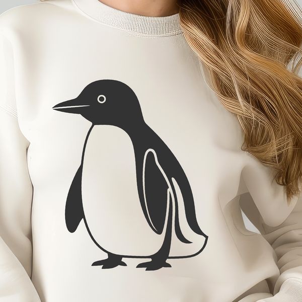 Stylized Penguin Illustration in Vector Format An illustration of a penguin in vector format, suitable for commercial or personal use in design projects.