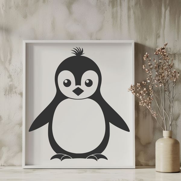 Free Vector Bird Silhouette Image A simple vector illustration of a penguin standing on ice.