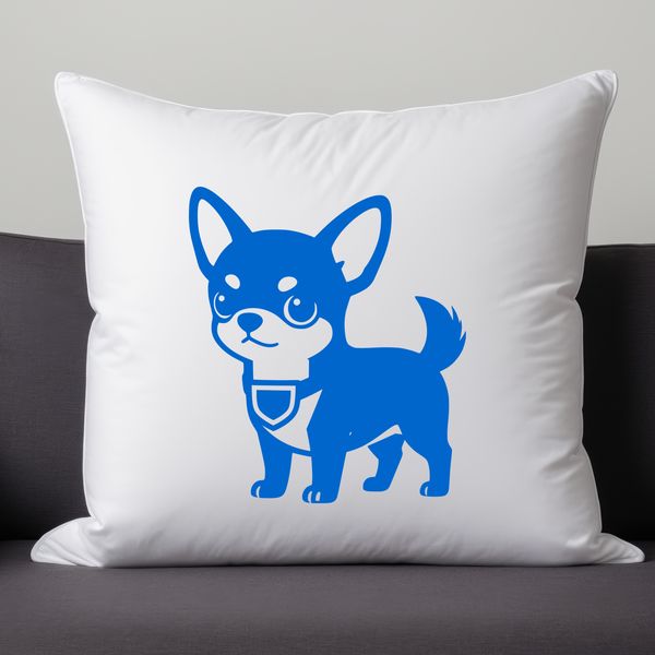 A small breed dog, specifically a Chihuahua, depicted in vector form.