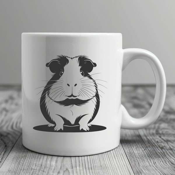 Vector Guinea Pig Graphic Art Illustration of a guinea pig in vector format for use as clip art or design element.