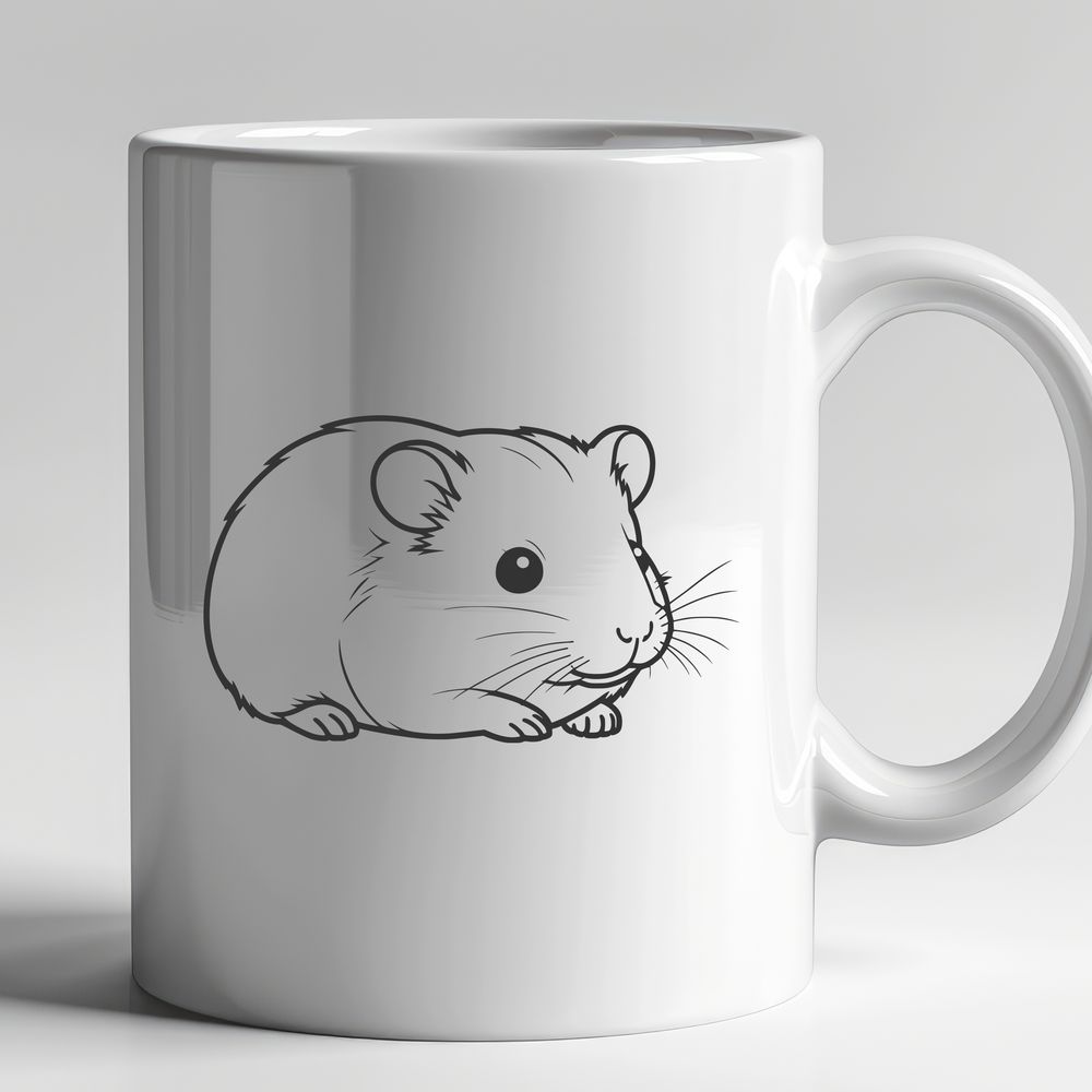 Furry Friend in Vector Form A small, furry hamster standing on its hind legs in a compact, vector format.