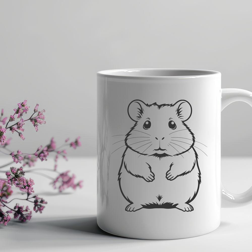 Small Mammal Pet Portrait Vector Graphic A detailed illustration of a small mammal commonly kept as a pet.