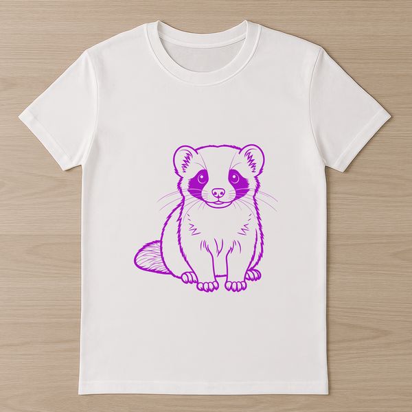 A detailed illustration of a ferret in a vector format, suitable for cutting machines and printing.