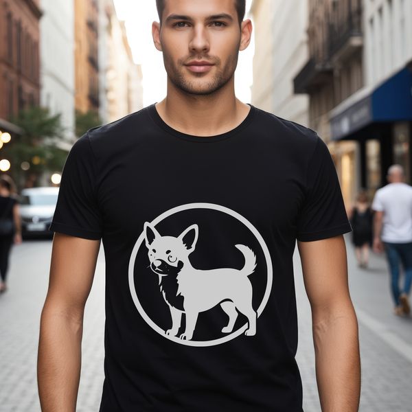 A digital illustration of a small breed dog, specifically a Chihuahua, designed as an SVG file.