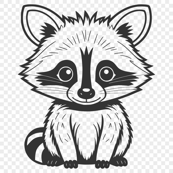 Cute Cartoon Raccoon Illustration A cartoon-style illustration of a racoon, created as a vector graphic.