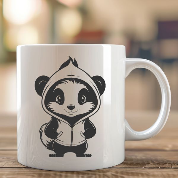 Cute Skunk SVG Clip Art Design Wild skunk illustration in vector format.