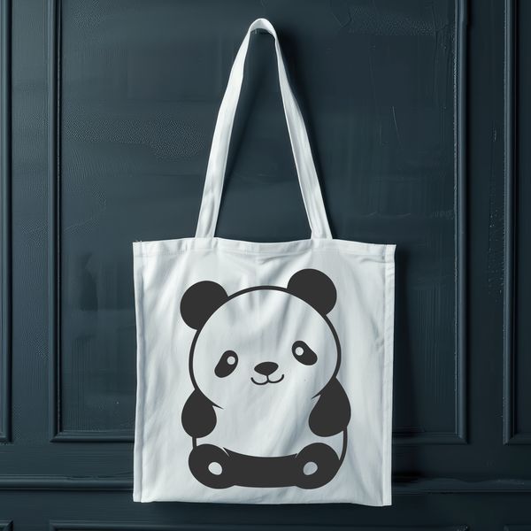 Lovely Panda Graphic Design A simple vector graphic representation of a panda animal.