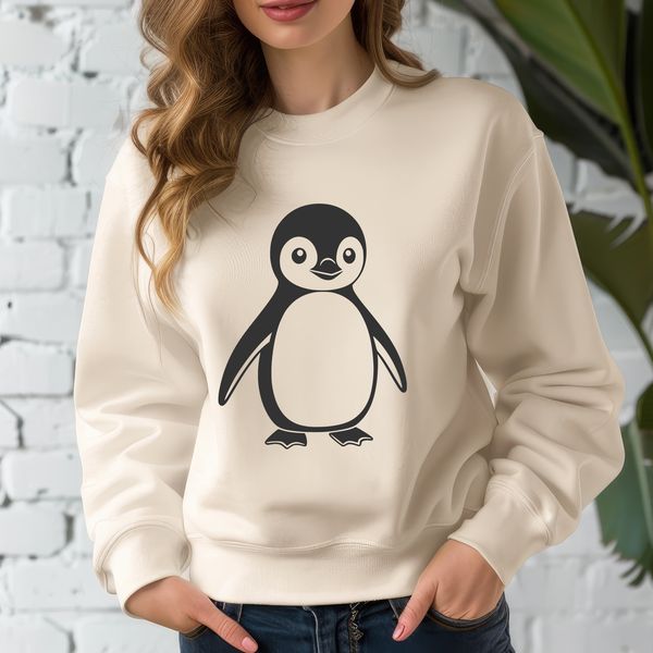 Cute Penguin Design Vector Art An SVG file featuring a stylized penguin design suitable for cutting machines or laser cutters.