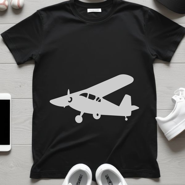 Airplane silhouette graphic in vector format.