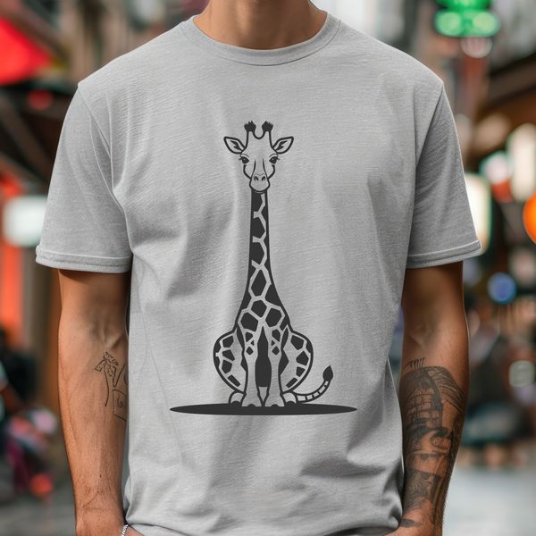 An illustration of a giraffe, suitable for use in various design contexts.