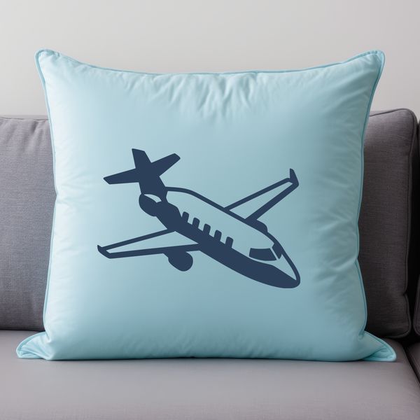 A stylized illustration of a commercial airplane in silhouette.