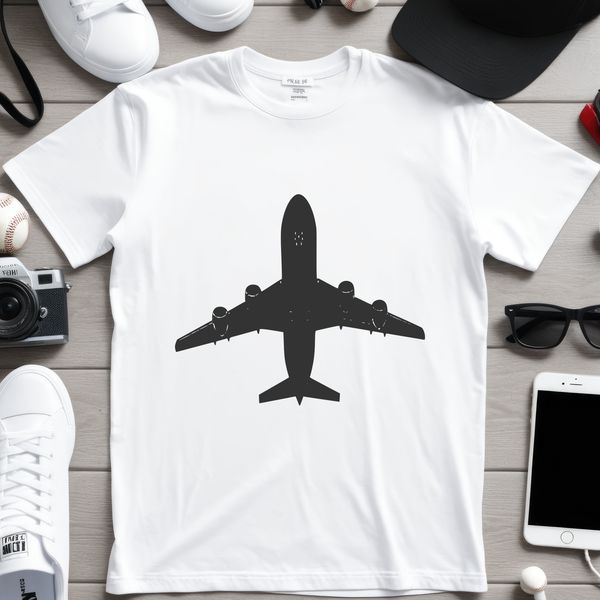 A simple vector illustration of a commercial airplane, suitable for cutting machine designs.