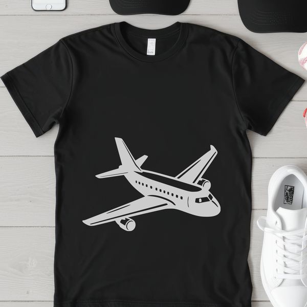 A detailed illustration of a commercial airplane in vector format.