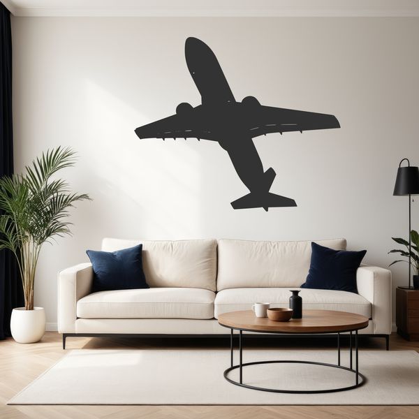 Illustrative airplane icon for various graphic designs and projects.