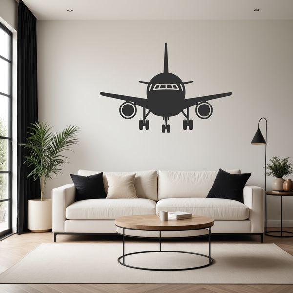SVG vector illustration of a commercial airplane in flight.
