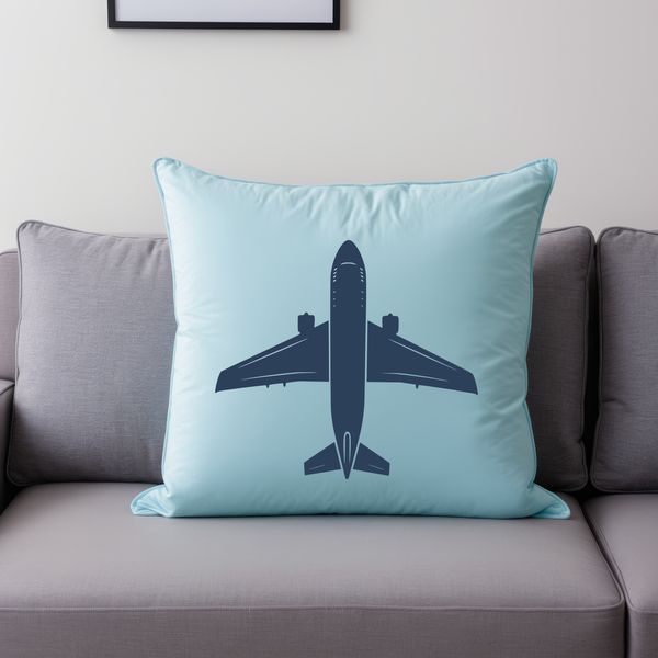 A minimalist outline design of a plane in vector format.