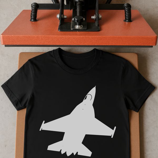 A stylized illustration of a commercial aeroplane in vector format