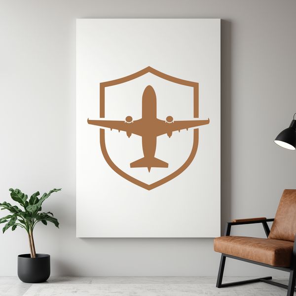 Vector illustration of a commercial airplane in silhouette.