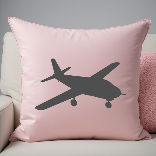 A single-engine propeller-driven aeroplane in a minimalist vector design.