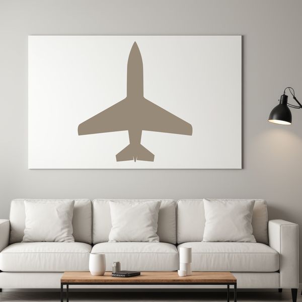 A simple illustration of a commercial airplane in flight.