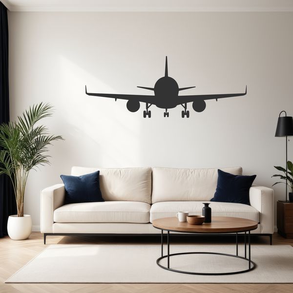 A digital vector illustration of a commercial airplane in flight.