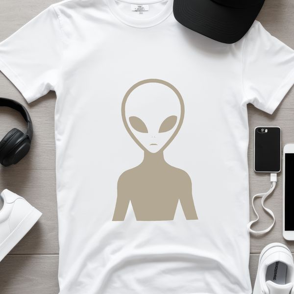 Alien character designed as a silhouette cut file for Cricut machines.
