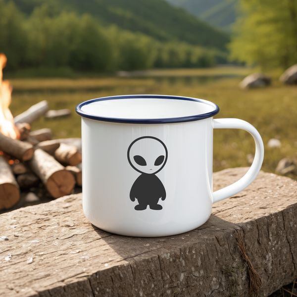 Vector illustration of a sci-fi extraterrestrial alien character in a simple silhouette style.