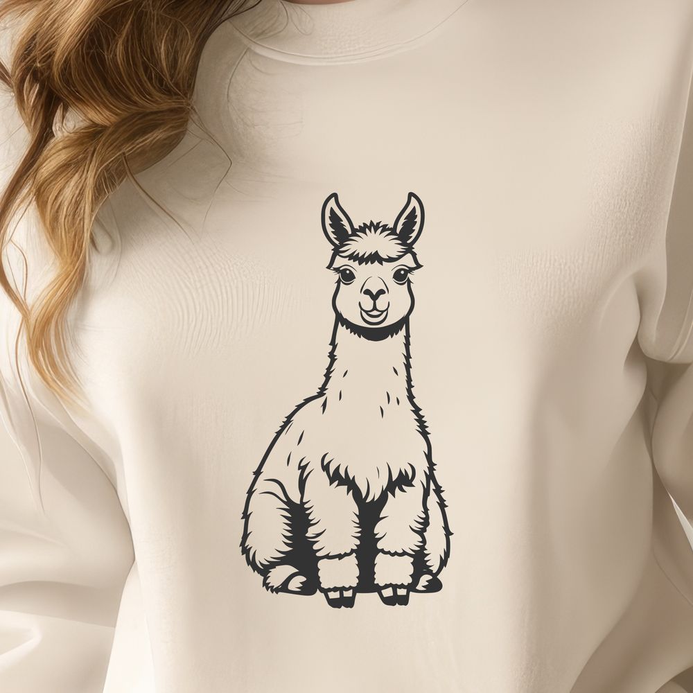 Friendly South American Camelid in Field A South American camelid alpaca standing in a field.