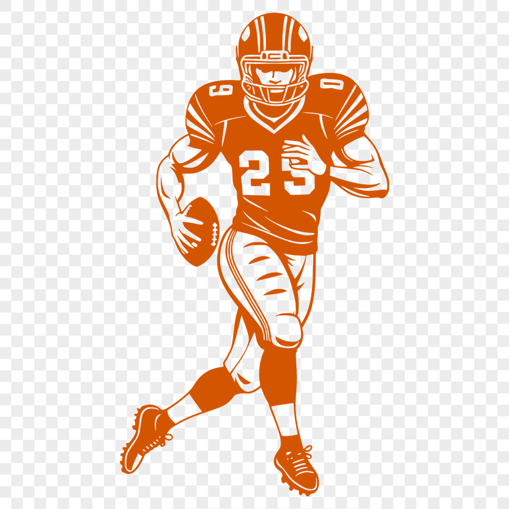 Football Helmet SVG Design Vector Art Illustration of a football player wearing a helmet, representing the sport of American football.