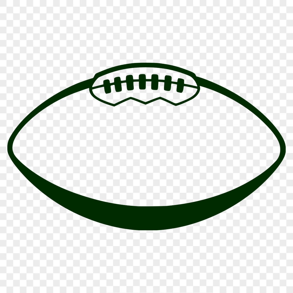 Illustration of an American football with white laces on a brown leather surface.