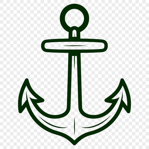 Anchor Line Drawing Vector Art A simple line drawing of a nautical anchor with rope.