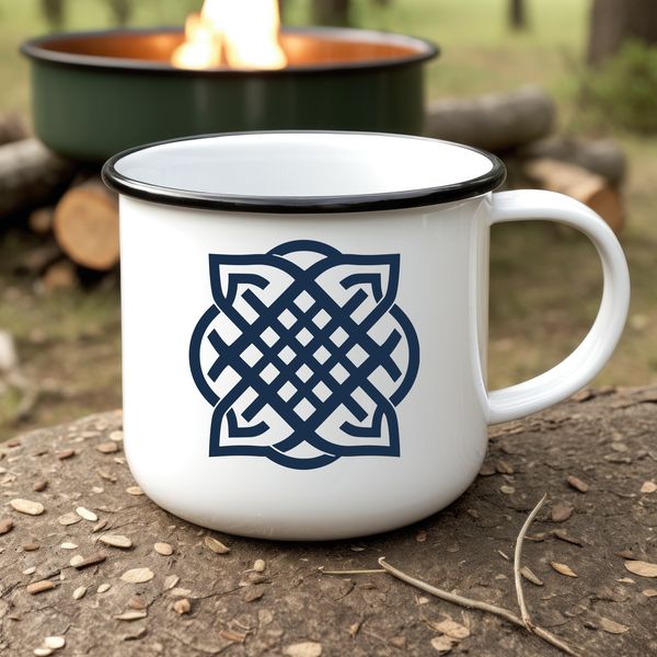 Celtic-inspired ornate pattern featuring intricate shapes and embellishments.