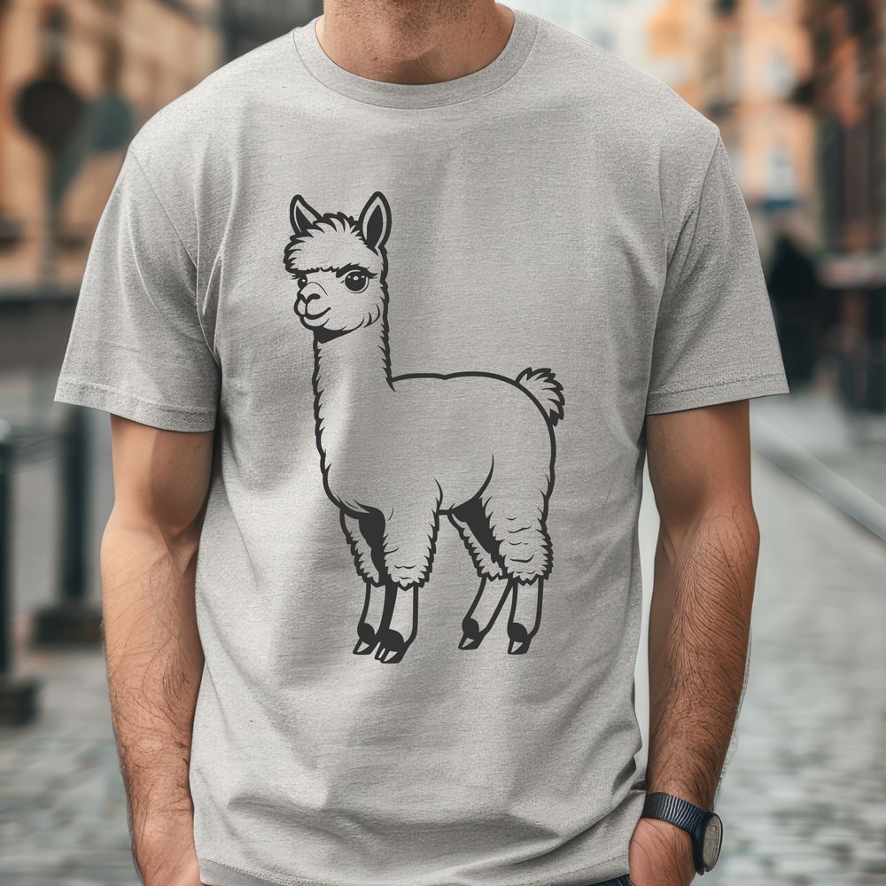 Vibrant Alpaca Illustration A high-quality digital illustration of an alpaca in a vector format.