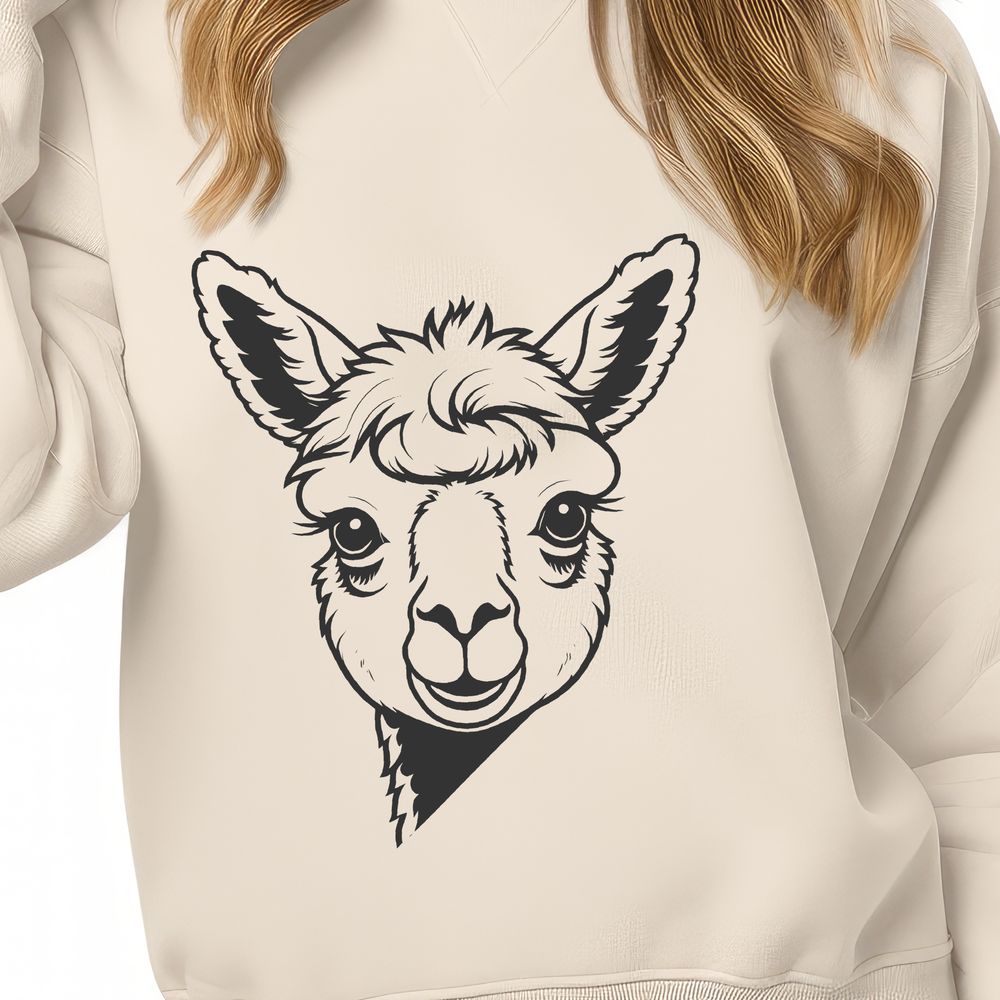 South American Camelid Graphic A digital illustration of a South American camelid, commonly kept as livestock.