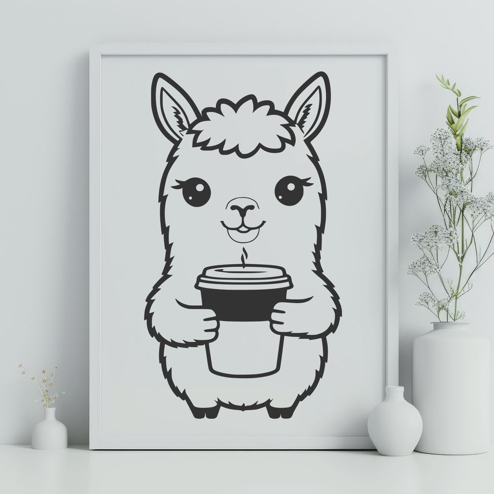 Fluffy South American Camelid A South American camelid animal with a long neck and fluffy fur.