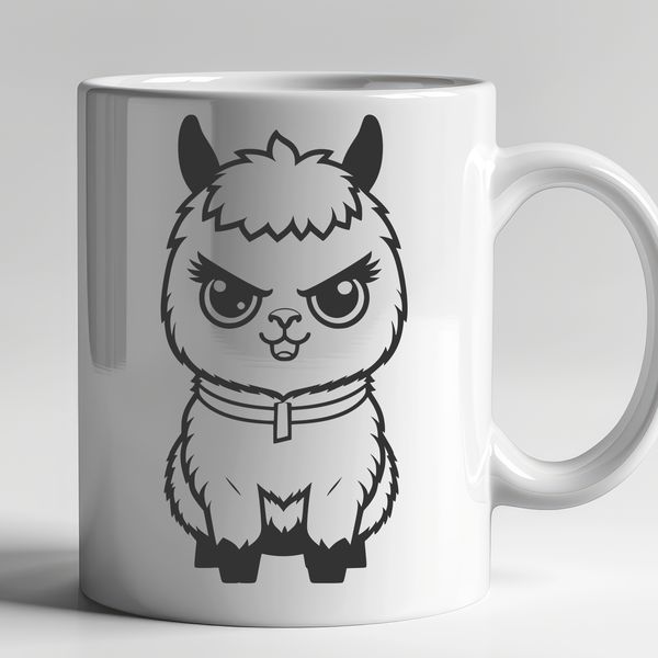 A digital illustration of a South American camelid animal with soft fur.