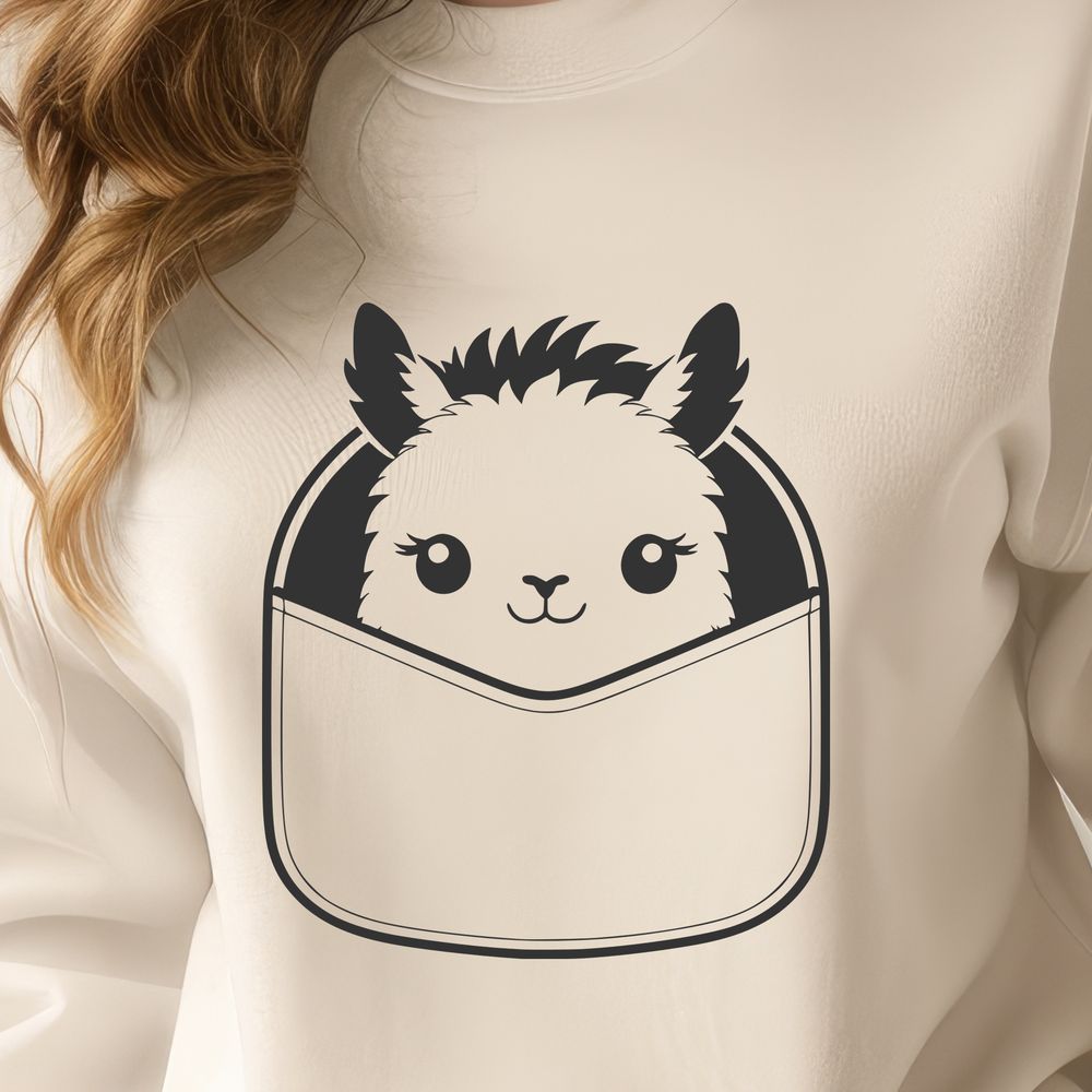 SVG Animal Graphic Design Illustrated alpaca animal graphic, suitable for vector design projects.
