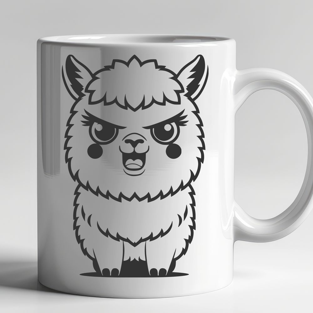 Gentle Alpaca Illustration A detailed vector illustration of a calm alpaca in a natural environment.