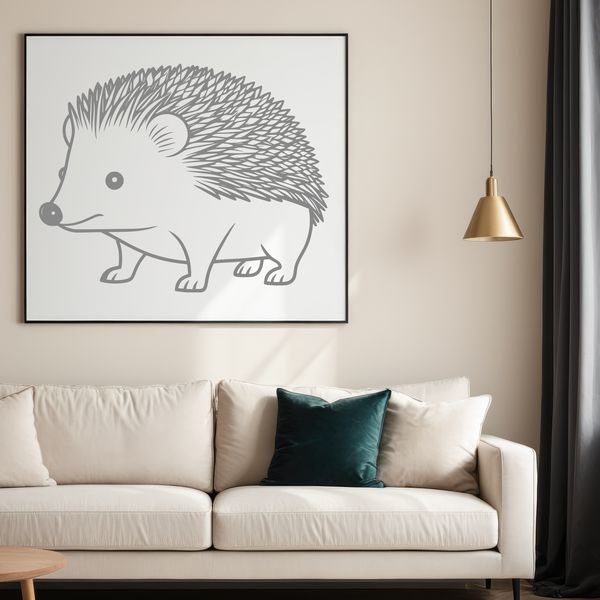 Vector Prickly Friend Design A small mammal with sharp spines and pointed snout.